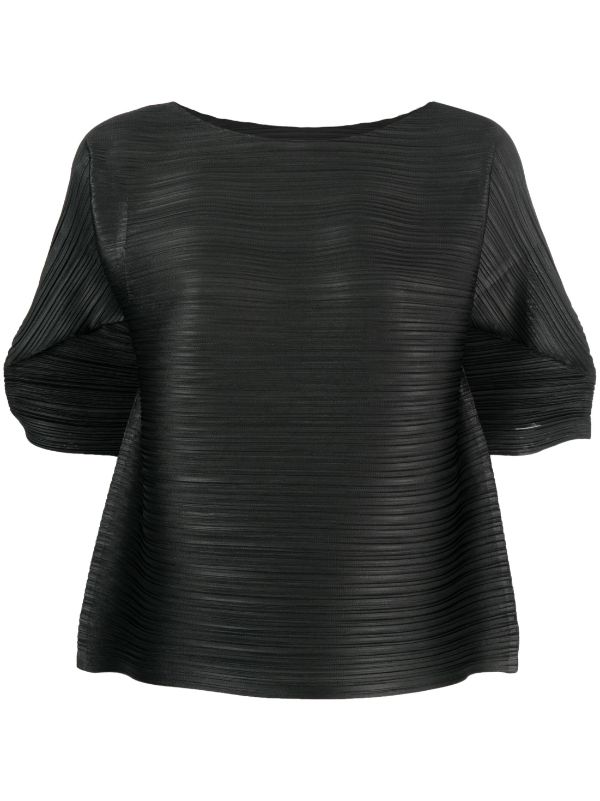 Pleats Please Issey Miyake Tour short-sleeve Plissé Blouse - Farfetch