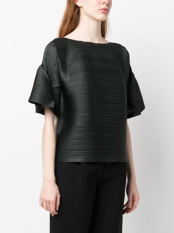 Pleats Please Issey Miyake Tour short-sleeve Plissé Blouse - Farfetch