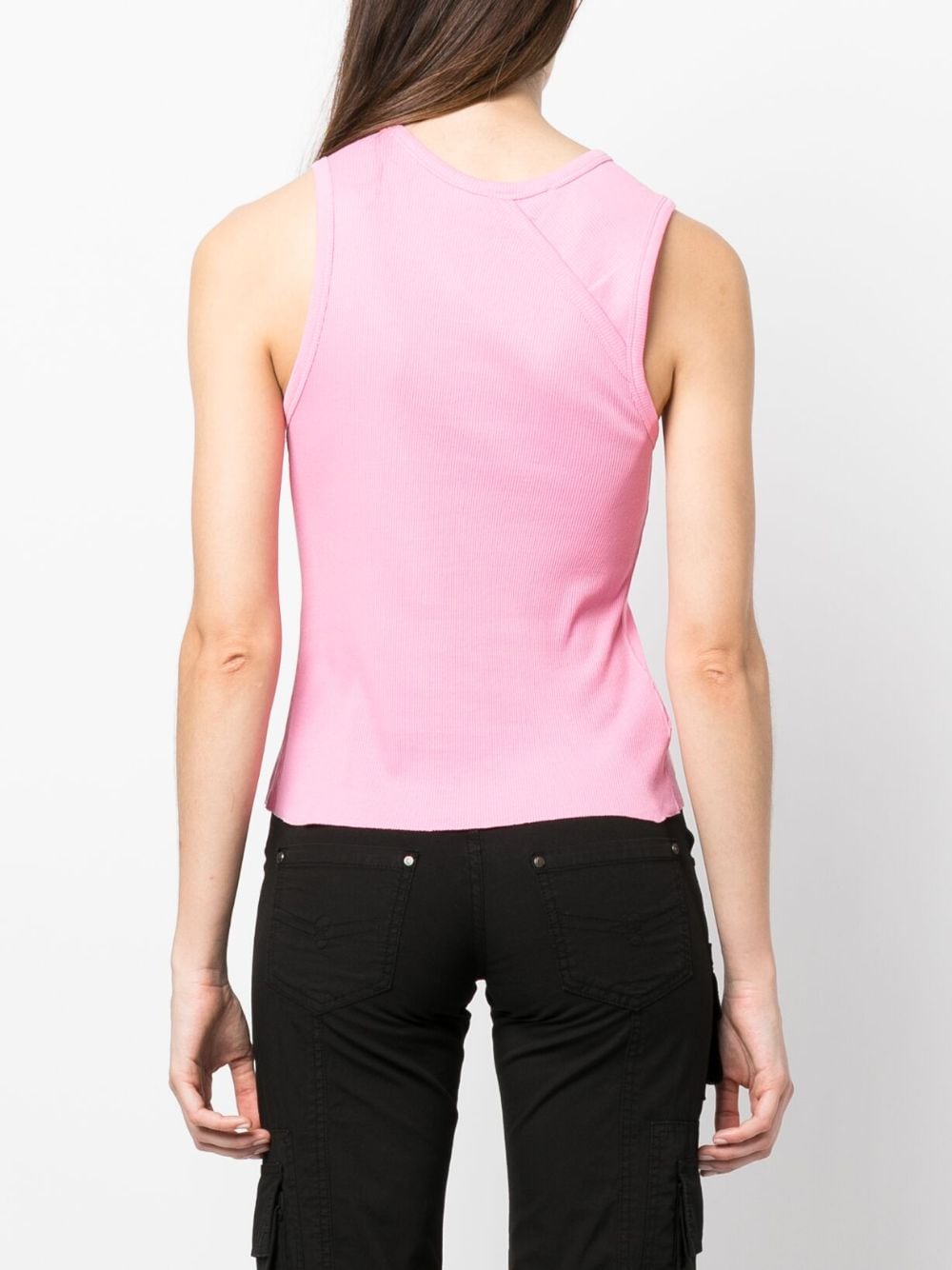 Shop Alyx Gathered-detail Ribbed-knit Top In Rosa