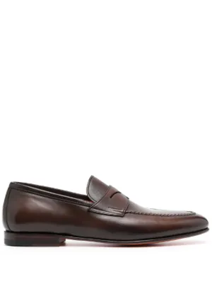 Santoni レザーローファー | ブラウン | FARFETCH JP
