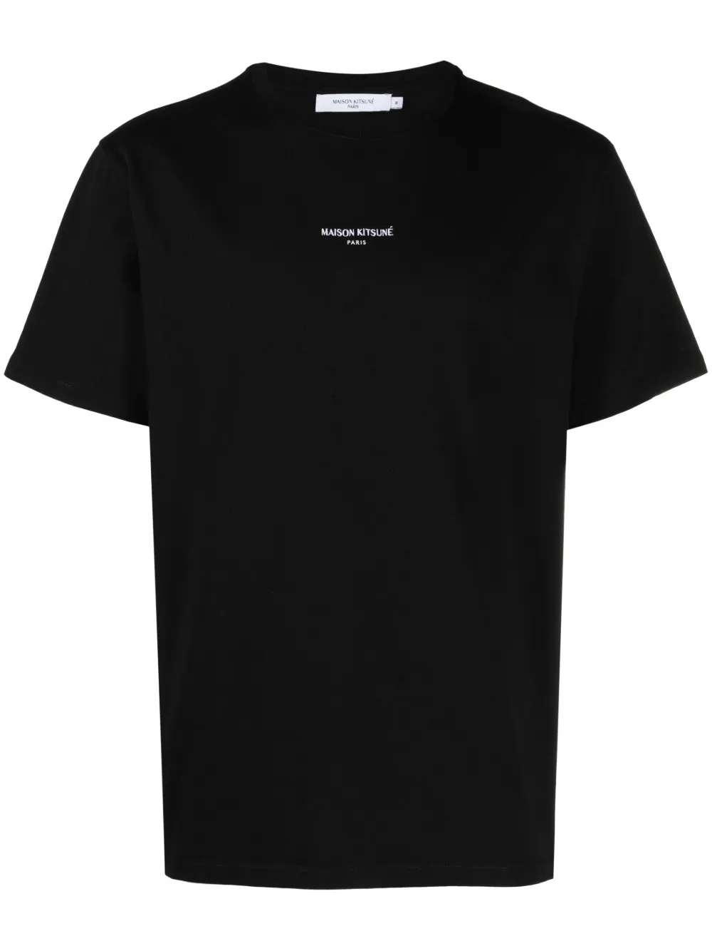 Maison Kitsuné embroidered-logo cotton T-shirt - Black