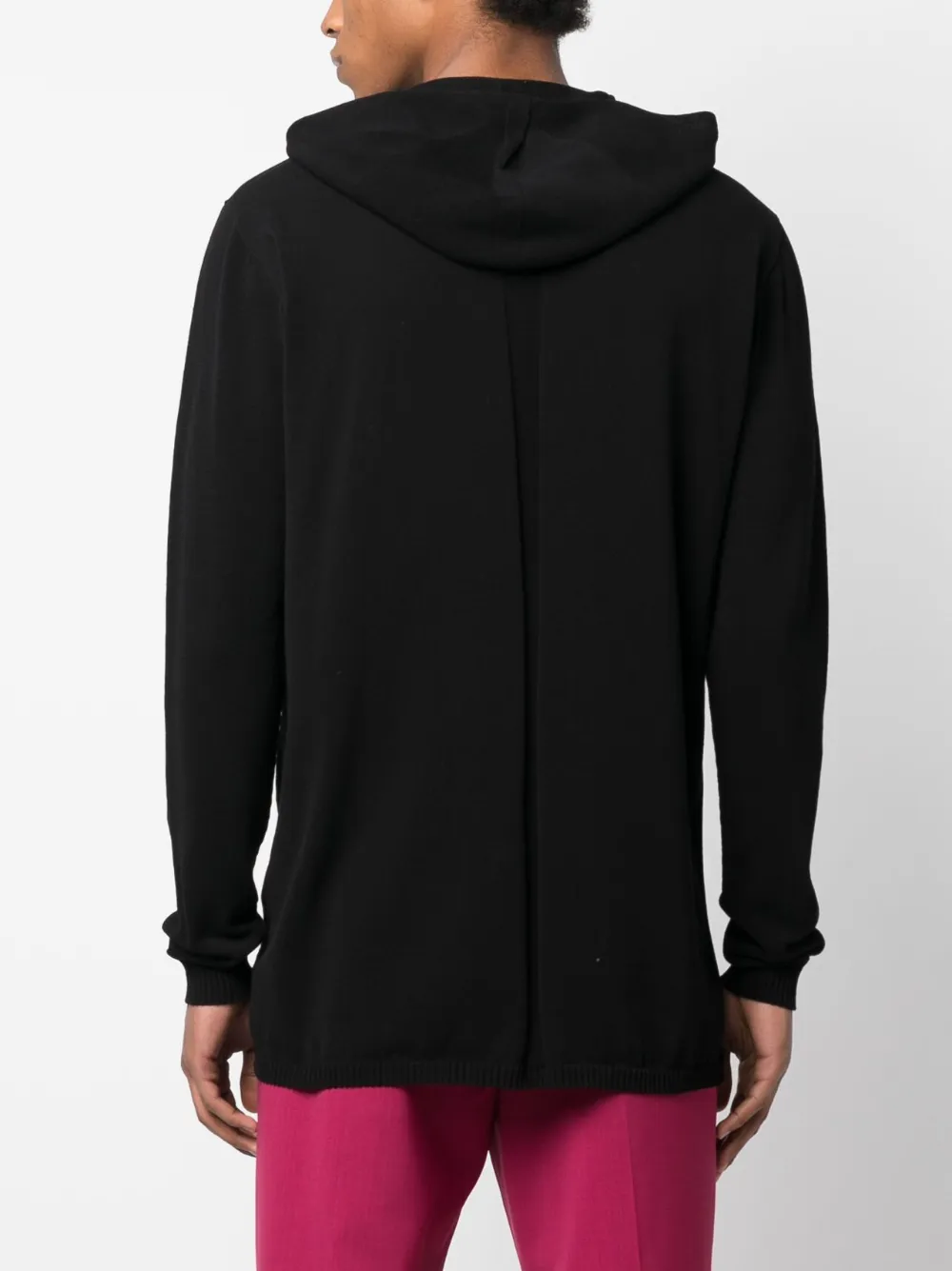 Rick Owens Organic-cotton Fine-knit Hoodie In Schwarz