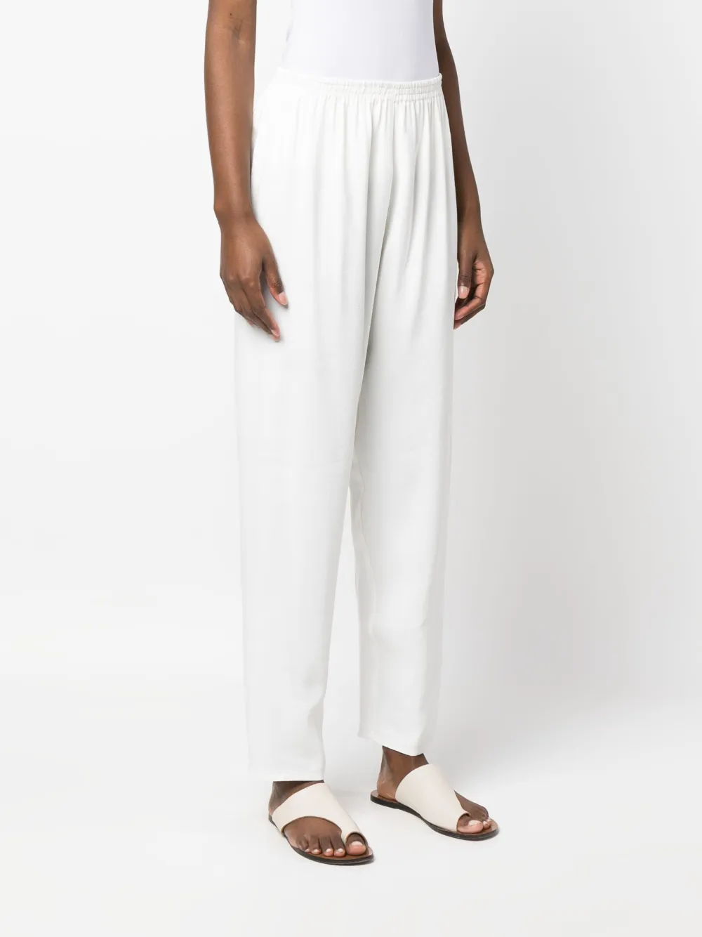 Forte Forte Elasticated Draped Trousers In Weiss