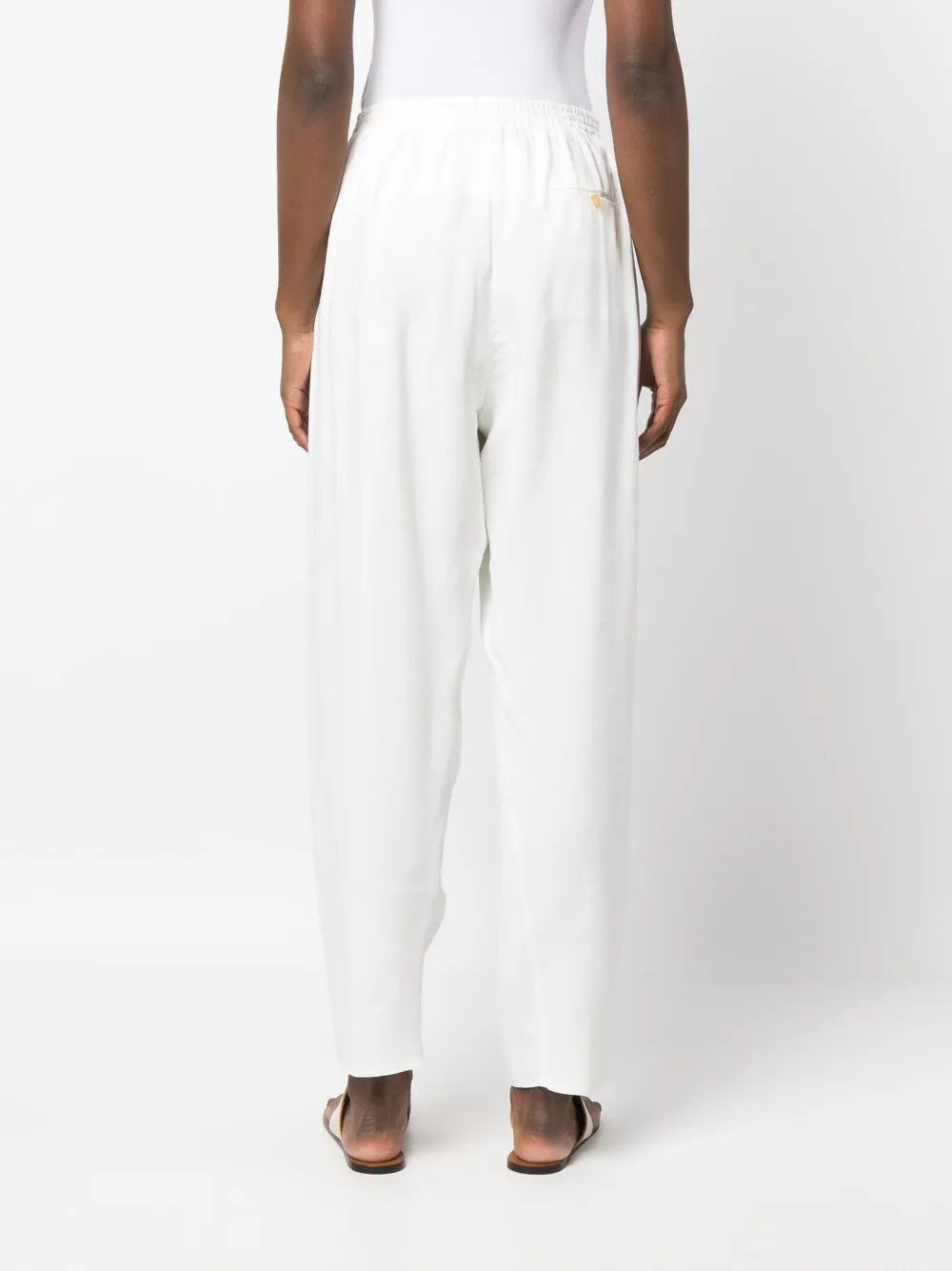 Forte Forte Elasticated Draped Trousers In Weiss