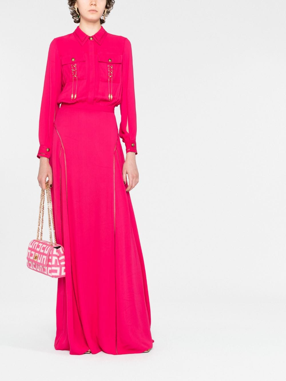 Elisabetta Franchi Maxi-jurk met veters - Roze