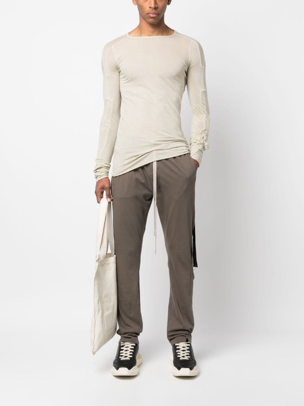 Shop Rick Owens Drkshdw Drawstring-fastening Waist Trousers In Brown