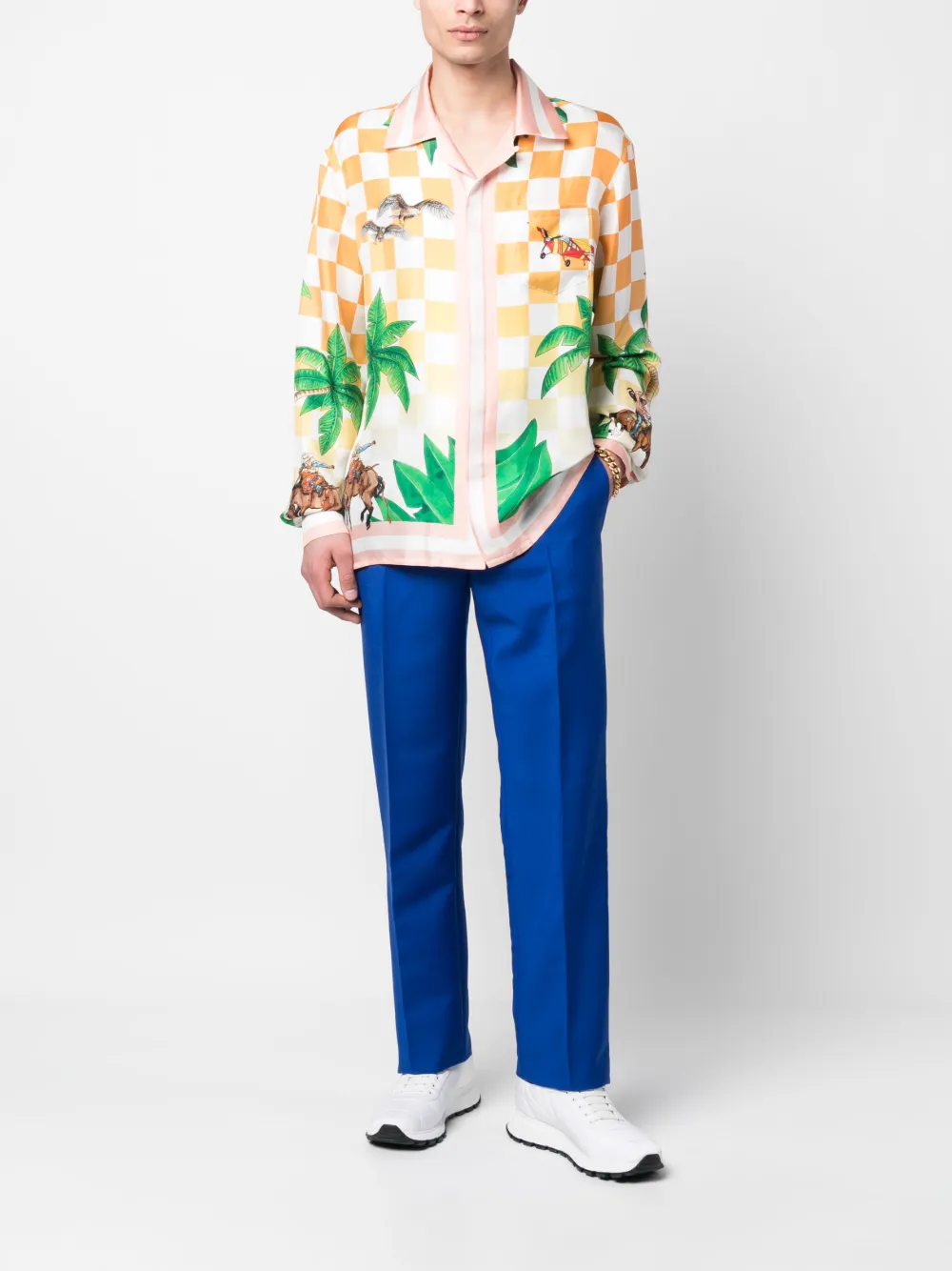 Crew necks Casablanca - Rainbow monogram silk shirt - MS23SH00311