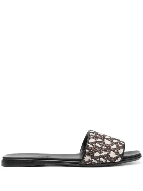 Max Mara logo-jacquard leather slides
