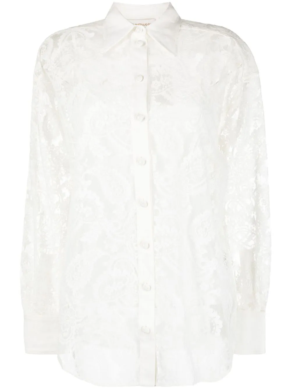 Zimmermann Women's Wonderland Lace Shirt In Ivory In Neutrals