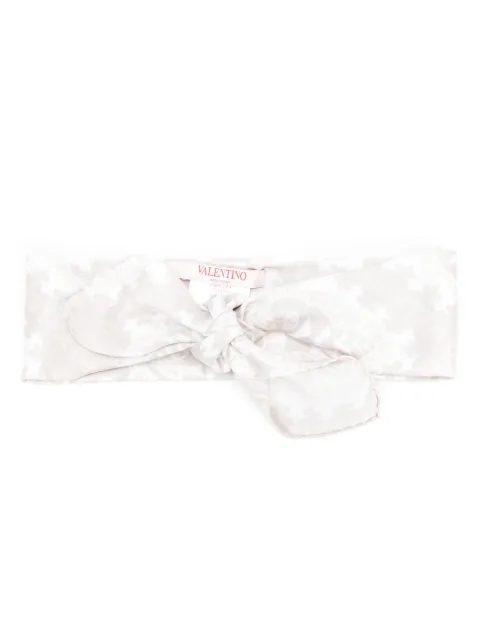 Valentino Garavani logo-embroidered silk hair band