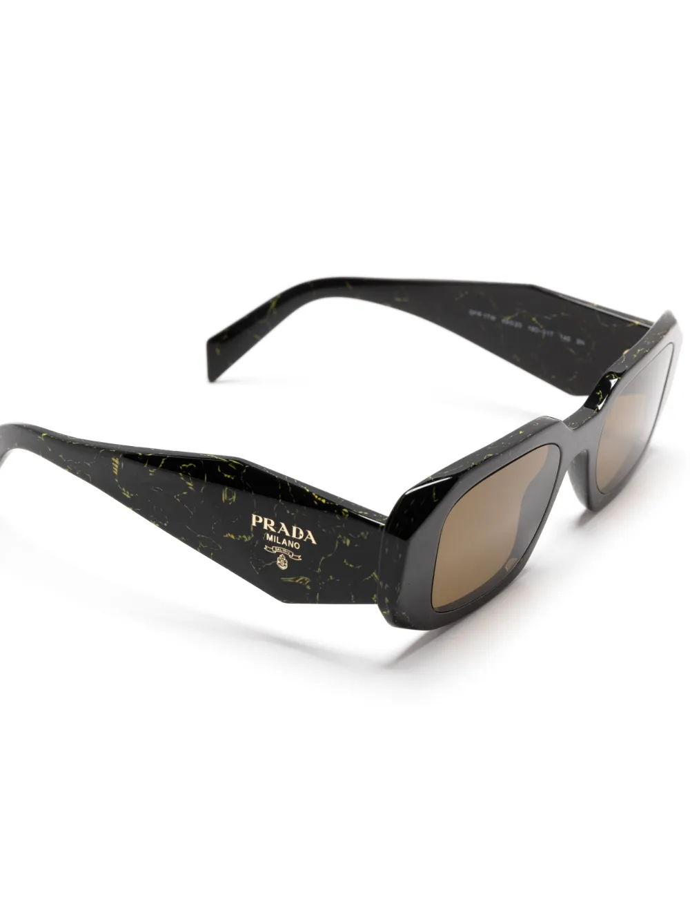 Shop Prada Symbole Square-frame Sunglasses In Black