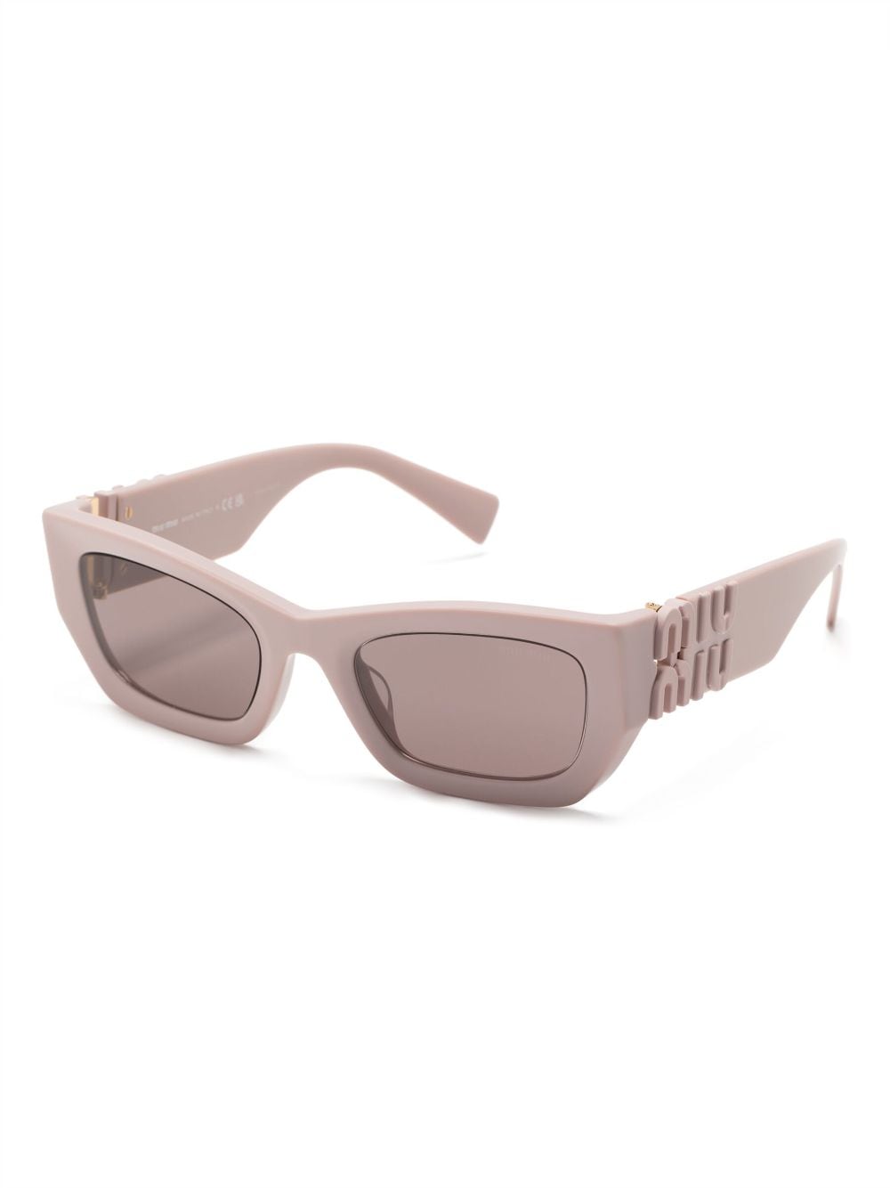 Shop Miu Miu Runway Rectangle-frame Sunglasses In Pink