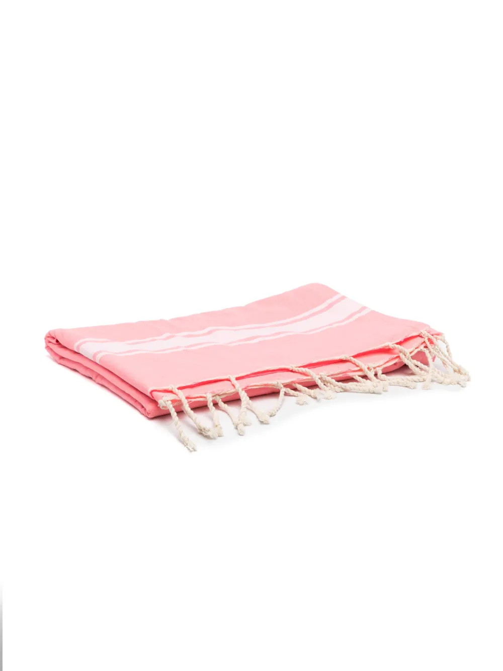 Mc2 Saint Barth Kids' Stripe-detail Cotton Beach Towel In Pink