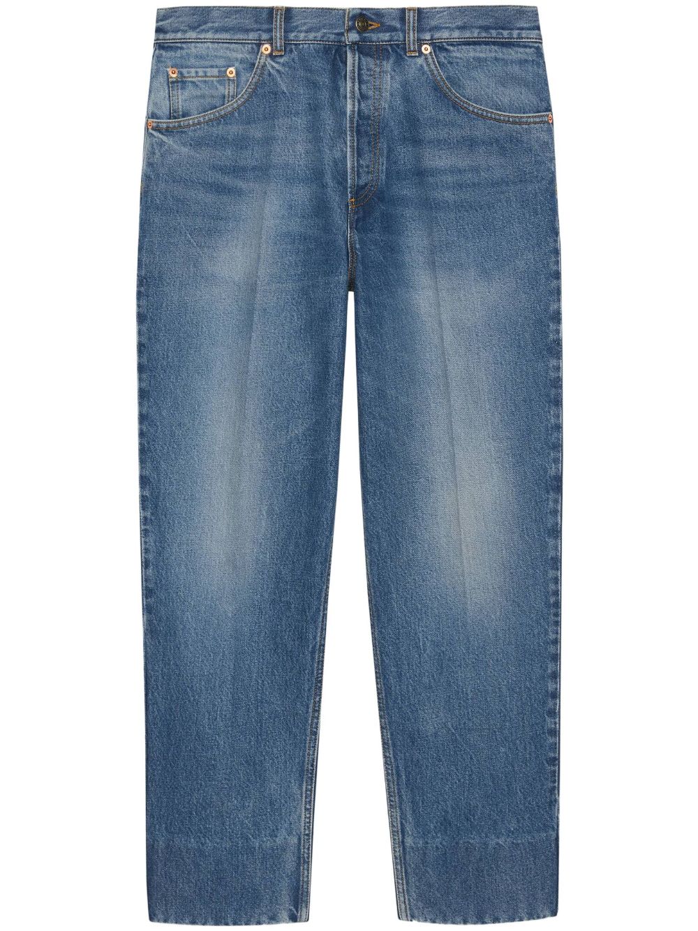Gucci Distressed Straight-leg Jeans In Denim