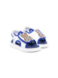Moschino Kids Teddy Bear motif leather sandals - White