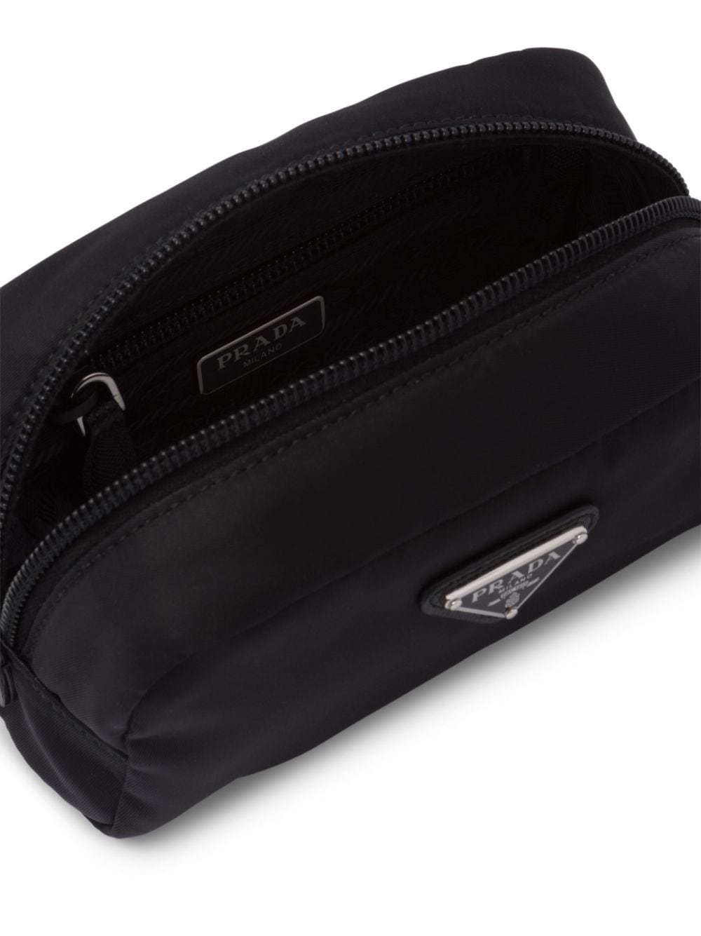 Shop Prada Re-nylon Zip-up Pouch In Black