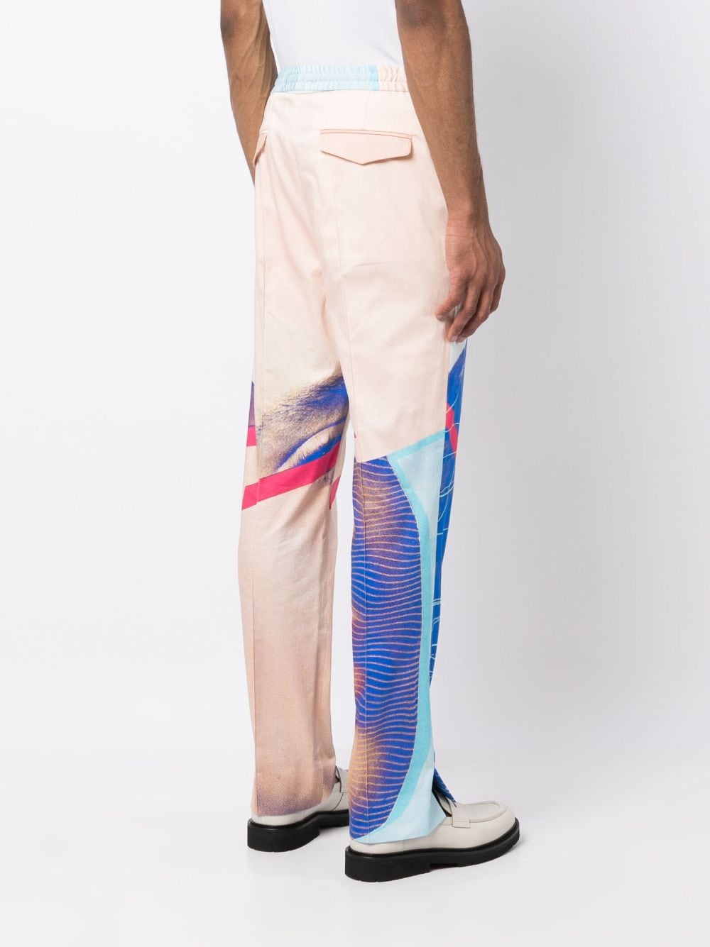 Shop Limitato Painterly-print Straight-leg Trousers In Multicolour