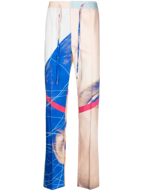 Pantalon droit à imprimé peinture - Limitato - Modalova