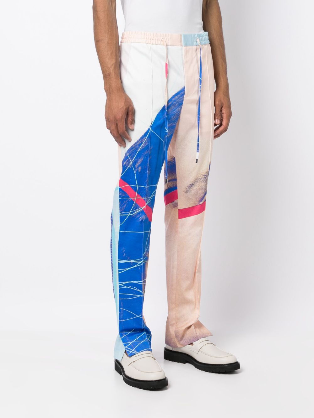 Shop Limitato Painterly-print Straight-leg Trousers In Multicolour