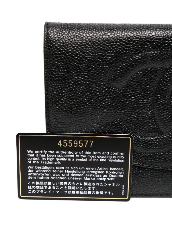 Chanel Pre-owned 1997 CC Stitch Wallet-On-Chain - Black