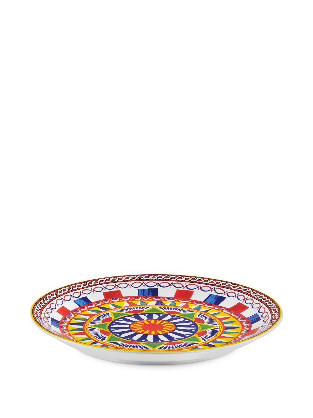 Shop Dolce & Gabbana Geometric-print Porcelain Platter In Pattern