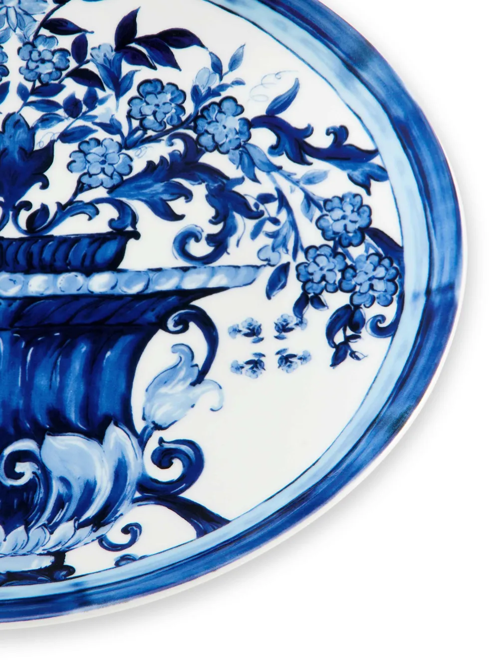 Dolce & Gabbana Floral-print Porcelain Plates In Blue