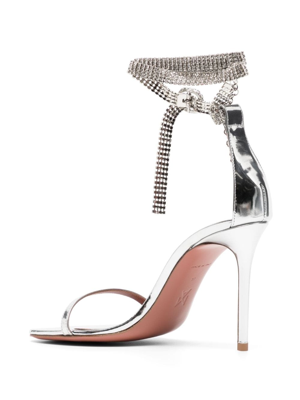 Shop Amina Muaddi Giorgia Crystal-embellished Sandals In Silver