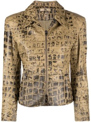 Moschino leopard-print Leather Biker Jacket - Farfetch