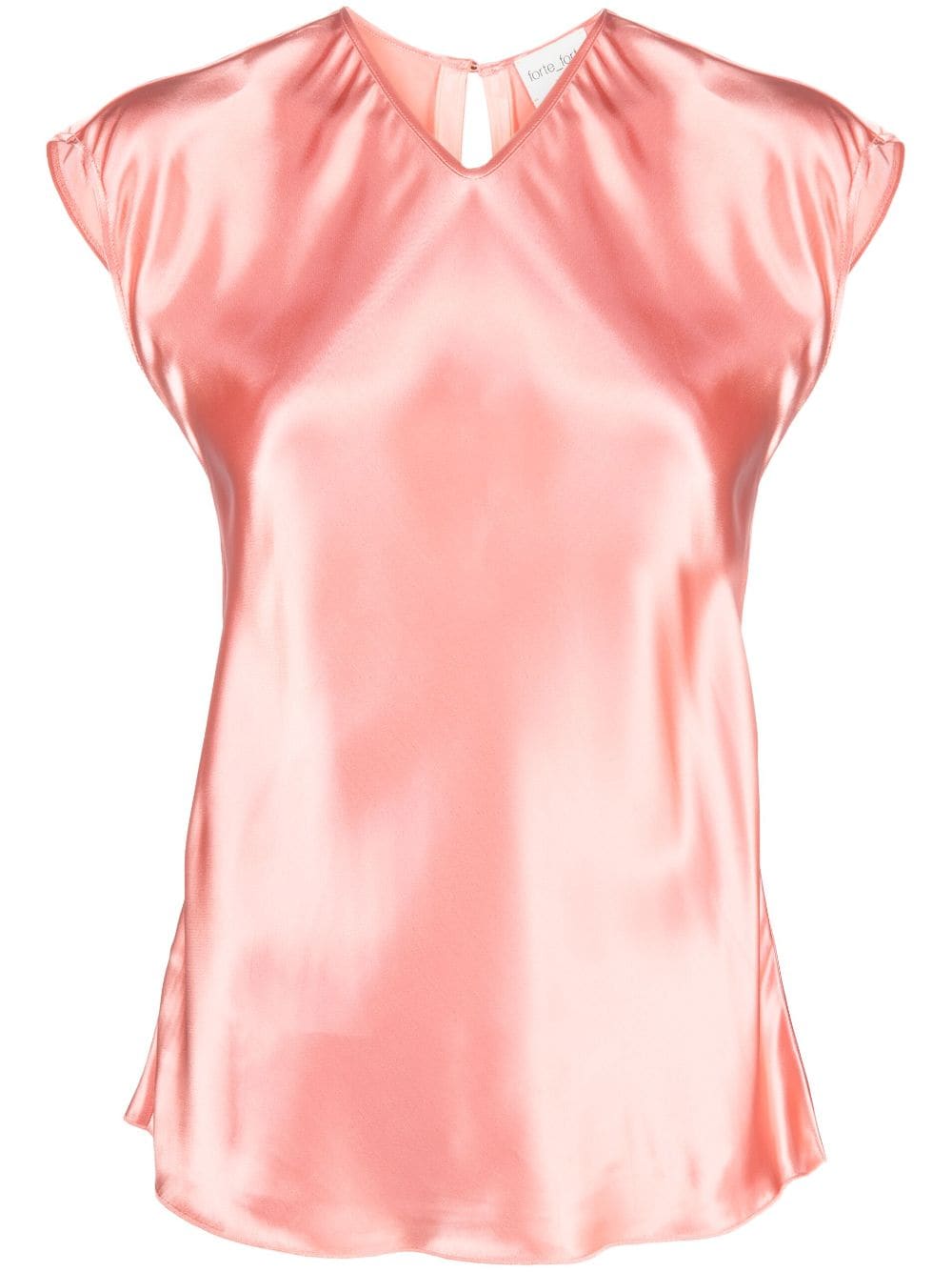 Forte Forte V领缎面无袖罩衫 In Pink