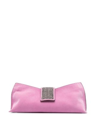 Hot pink outlet suede clutch bag