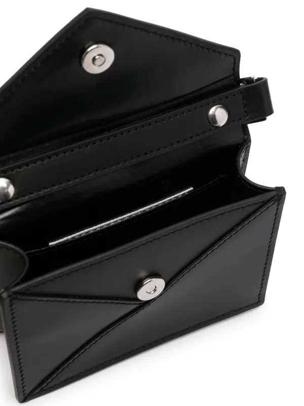 Business card holder with flap in smooth leather, Saint Laurent