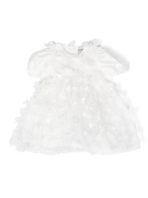 Simonetta floral-appliqué tulle overlay dress