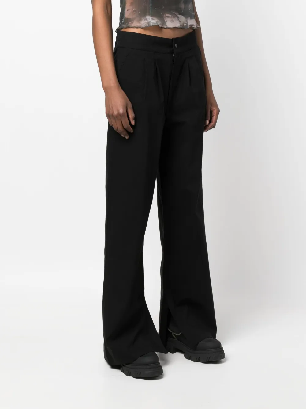 Shop Thom Krom Darted Straight-leg Trousers In Black