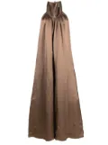 Alysi halterneck satin jumpsuit - Brown