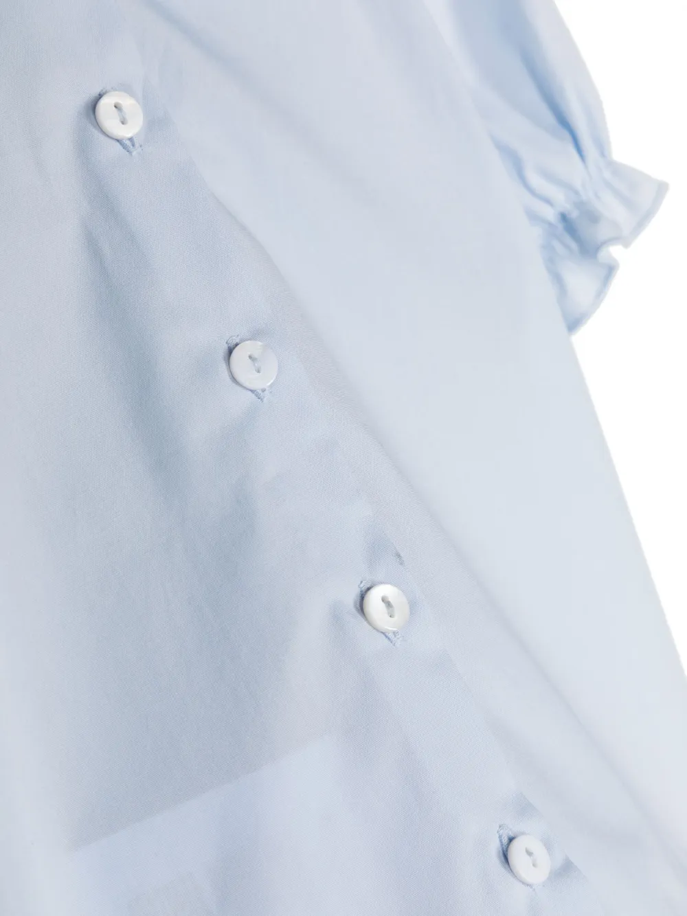 Little Bear Ruffled-trim Short-sleeved Blouse In Blue