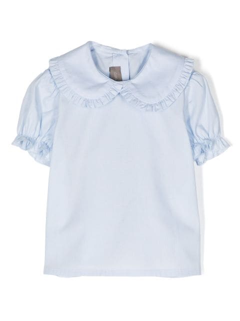 Little Bear ruffled-trim short-sleeved blouse