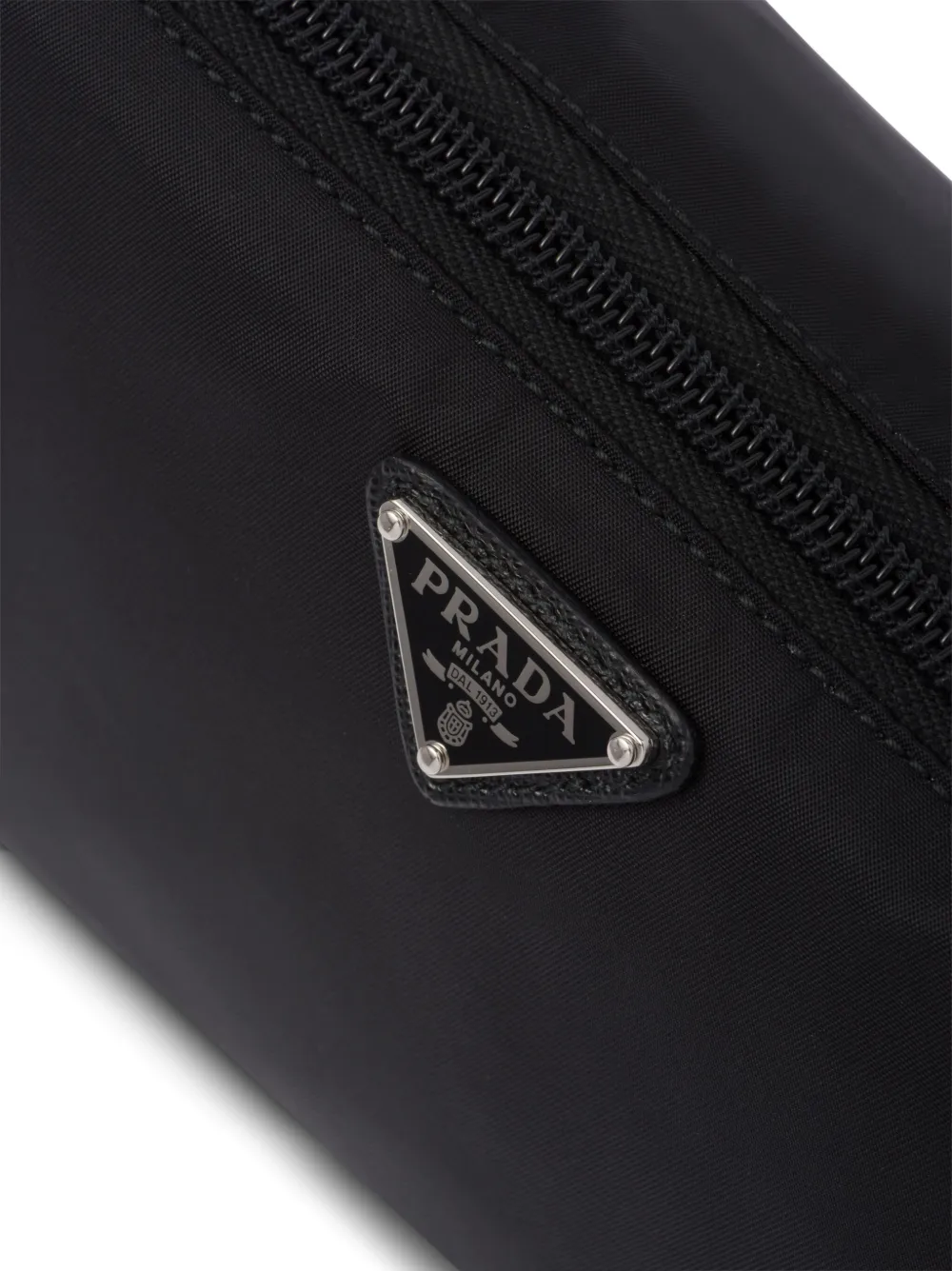 Shop Prada Re-nylon Zip-up Pouch In Black