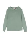 FEAR OF GOD ESSENTIALS KIDS logo-patch knitted hoodie - Green