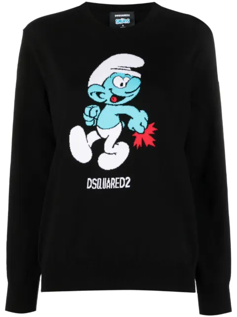 DSQUARED2 intarsia-knit organic cotton jumper