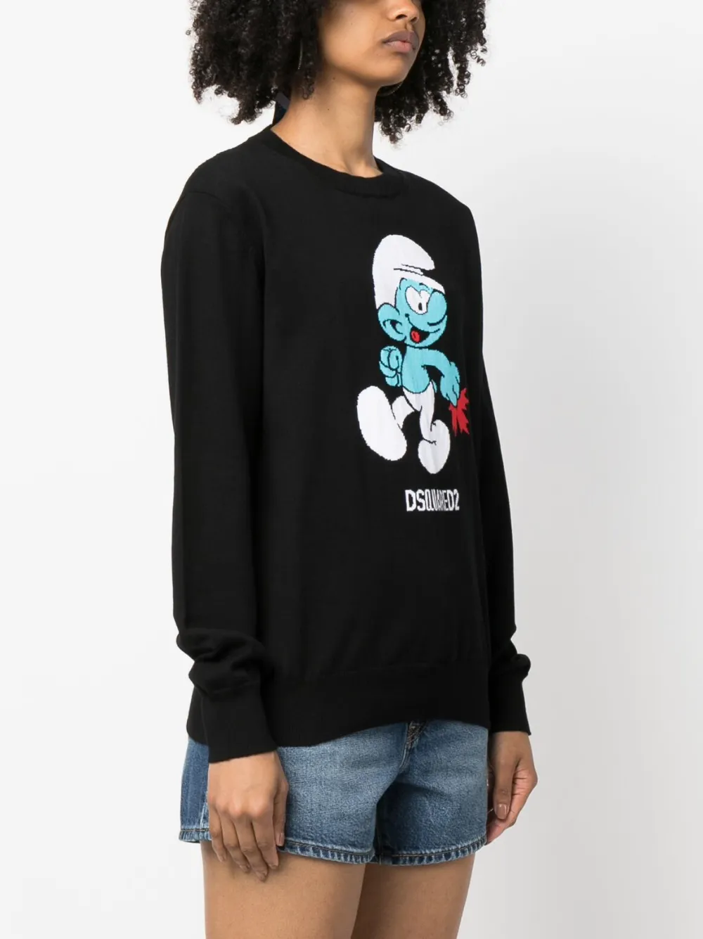  Dsquared2 Pull En Maille Intarsia - Noir 
