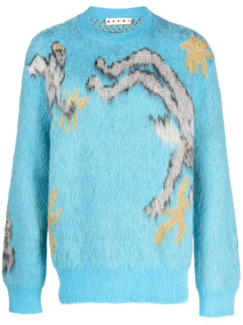 Marni angel-motif knitted jumper Men