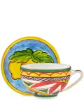 Dolce & Gabbana lemon-print porcelain tea set - Blue