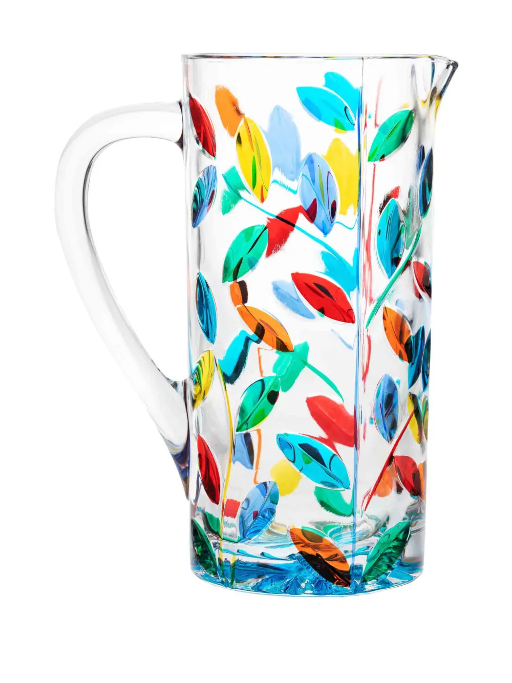 Abstract-Print Glass Jug