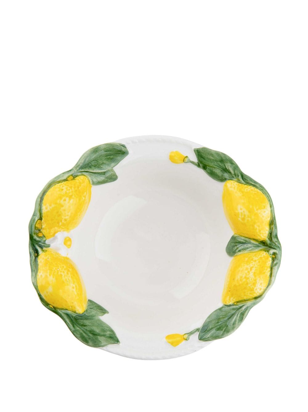 Shop Les-ottomans Lemon Porcelain Bowl In White/beige