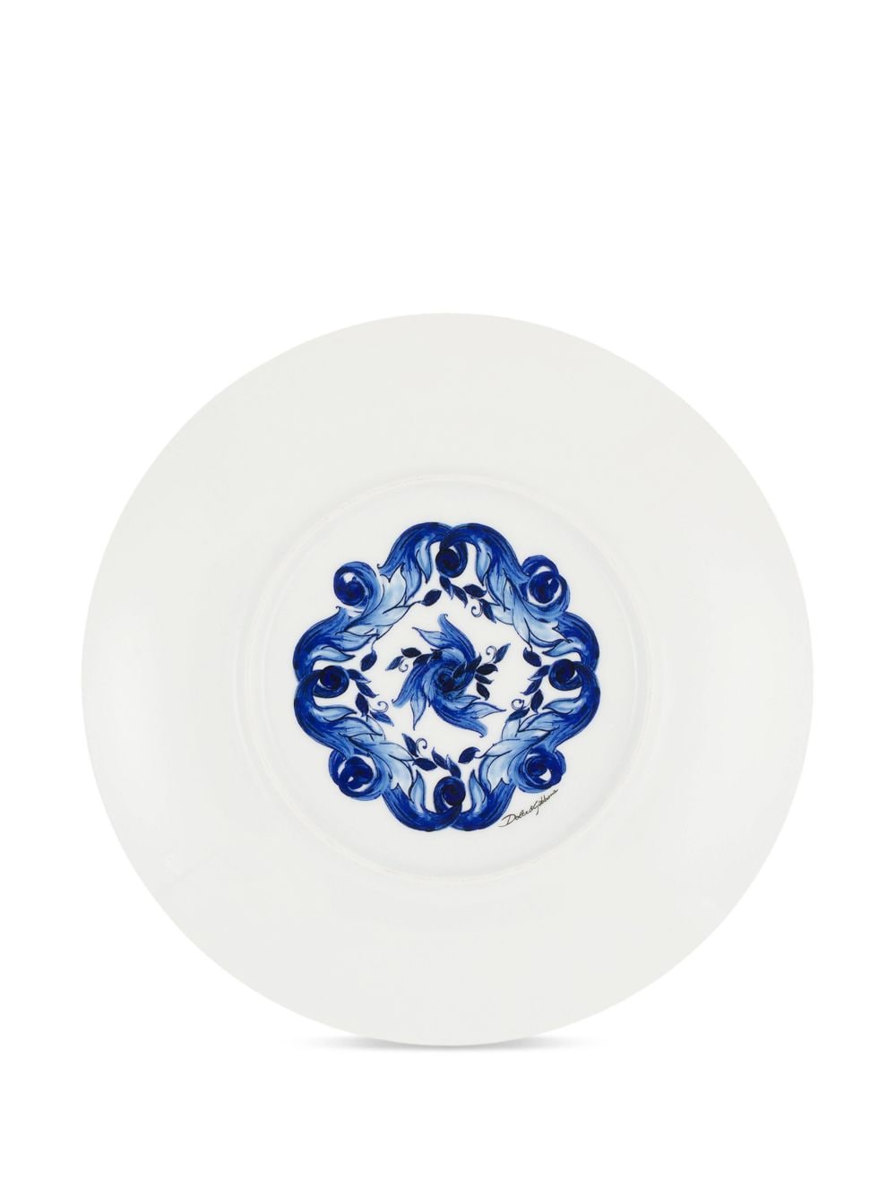 Shop Dolce & Gabbana Hand-painted Porcelain Charger Plate In White