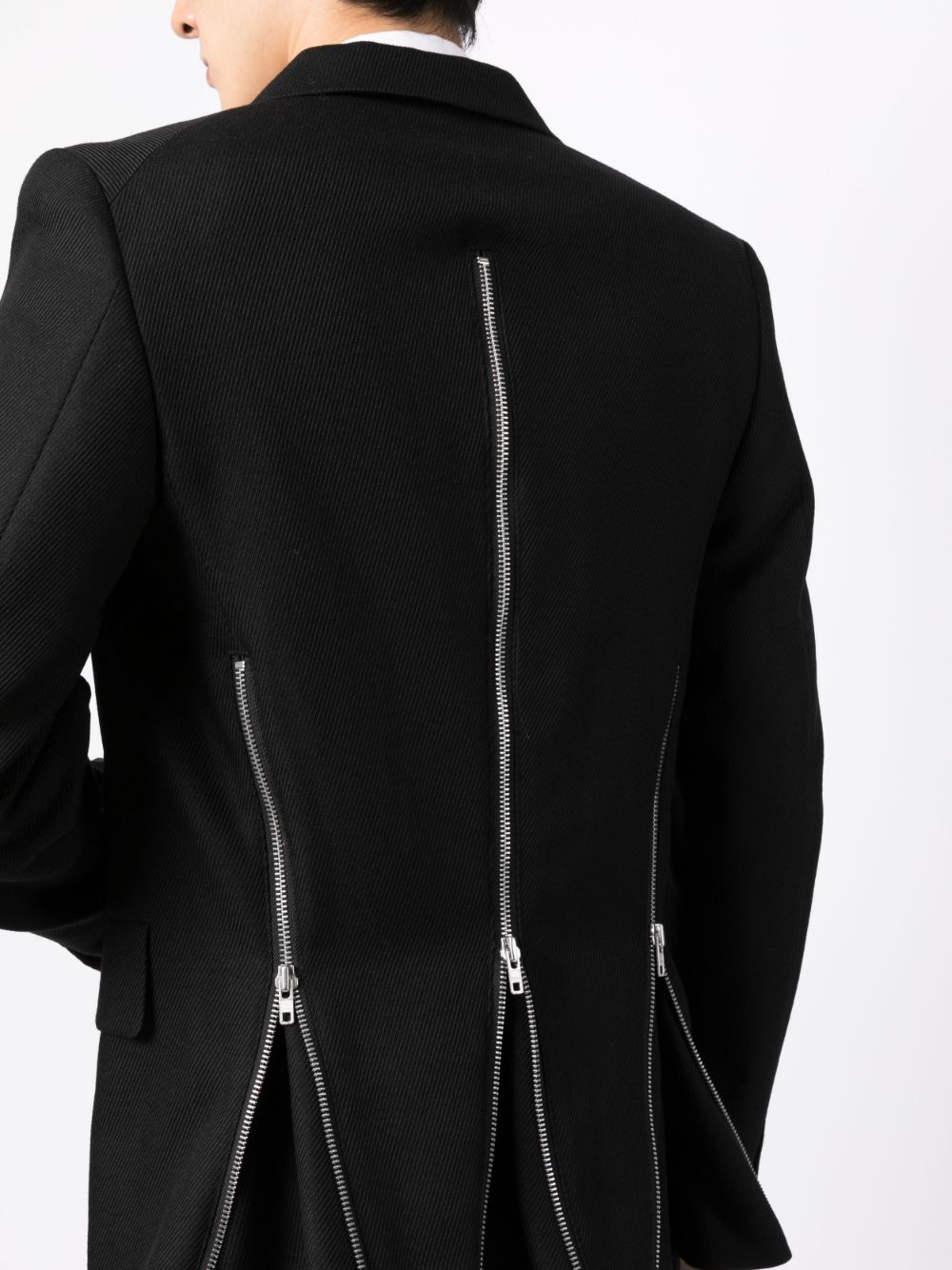 Shop Comme Des Garçons Homme Deux Zip-detail Single-breasted Blazer In Black