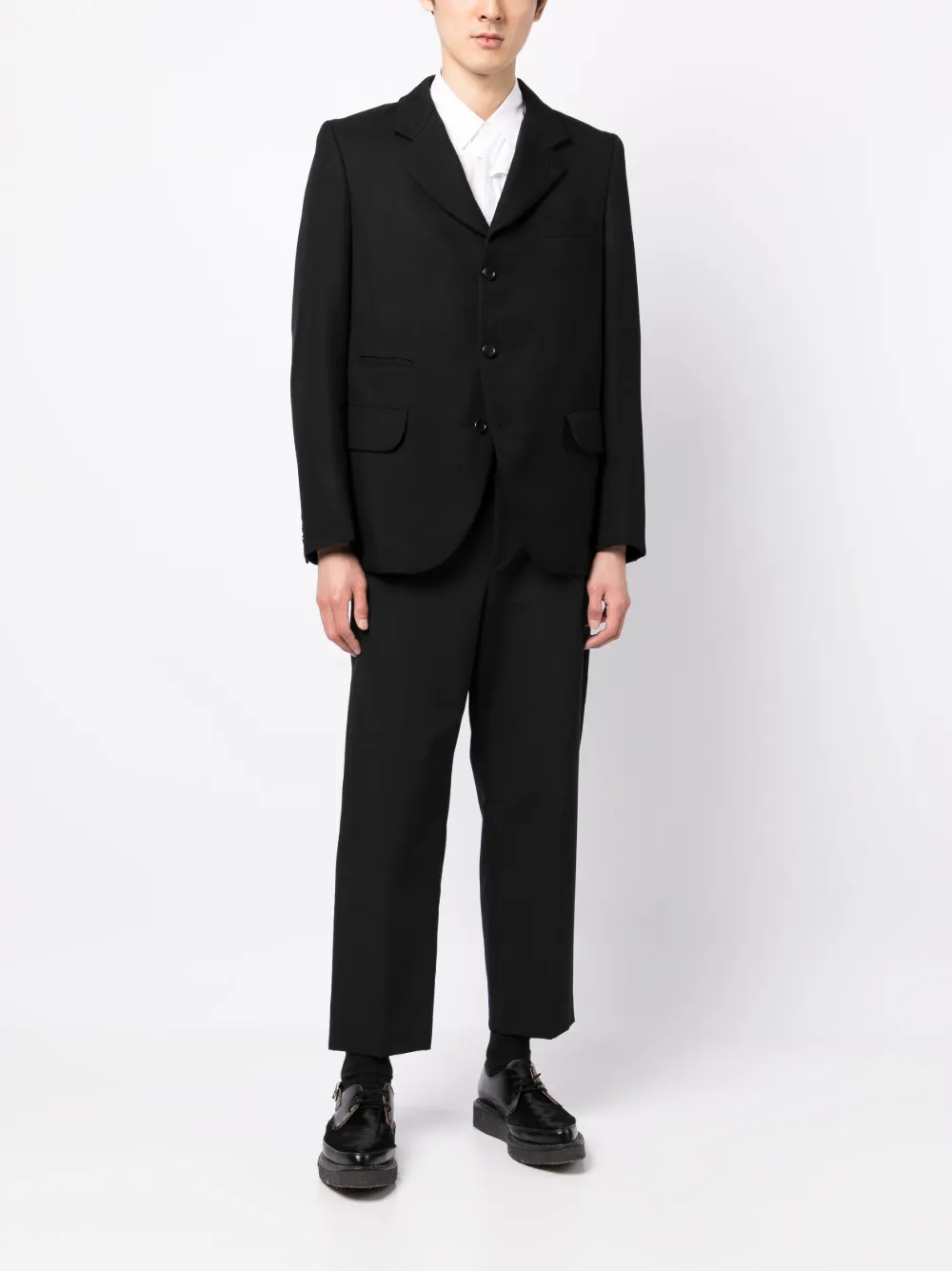 Shop Comme Des Garçons Homme Deux Zip-detail Single-breasted Blazer In Black