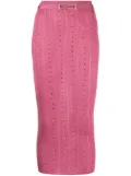 Alessandra Rich embellished knitted midi skirt - Pink