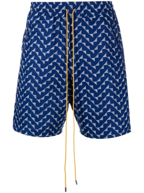 RHUDE Beachfront geometric-pattern shorts