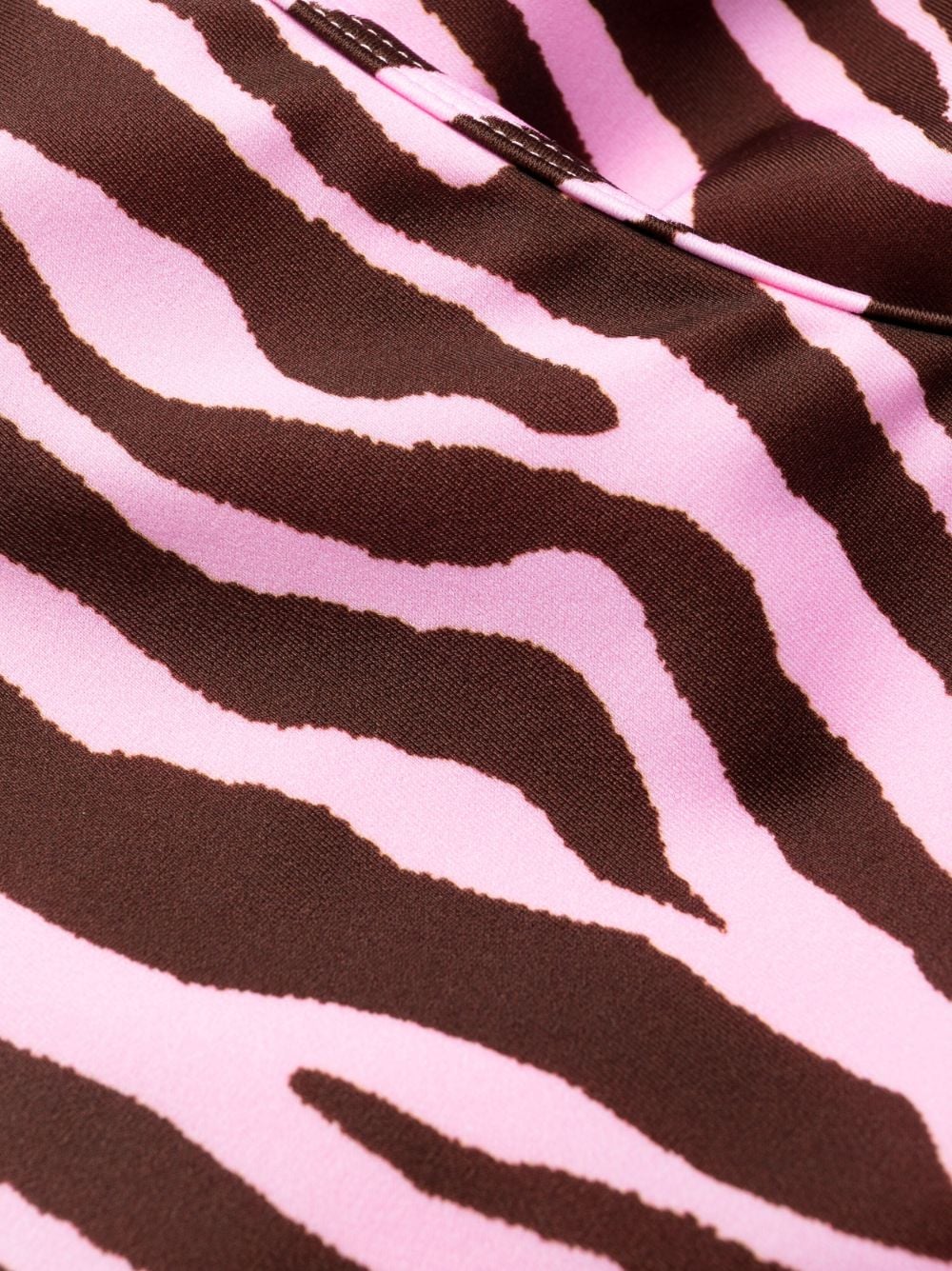 Shop Attico Tiger-print Open-back Swimsuit In Pink